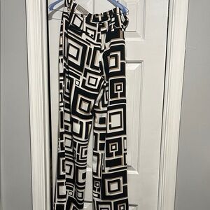 Chico's Black and White Geometric Wide Leg Pants